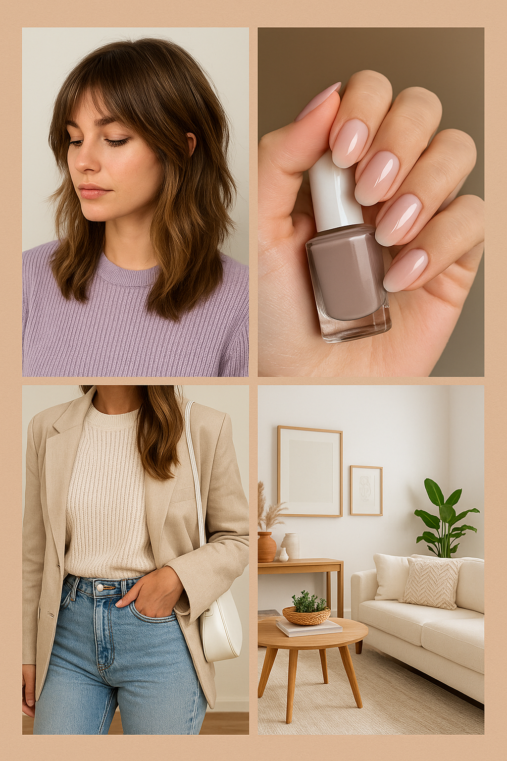Outfit ,nails, hair cut, home decor