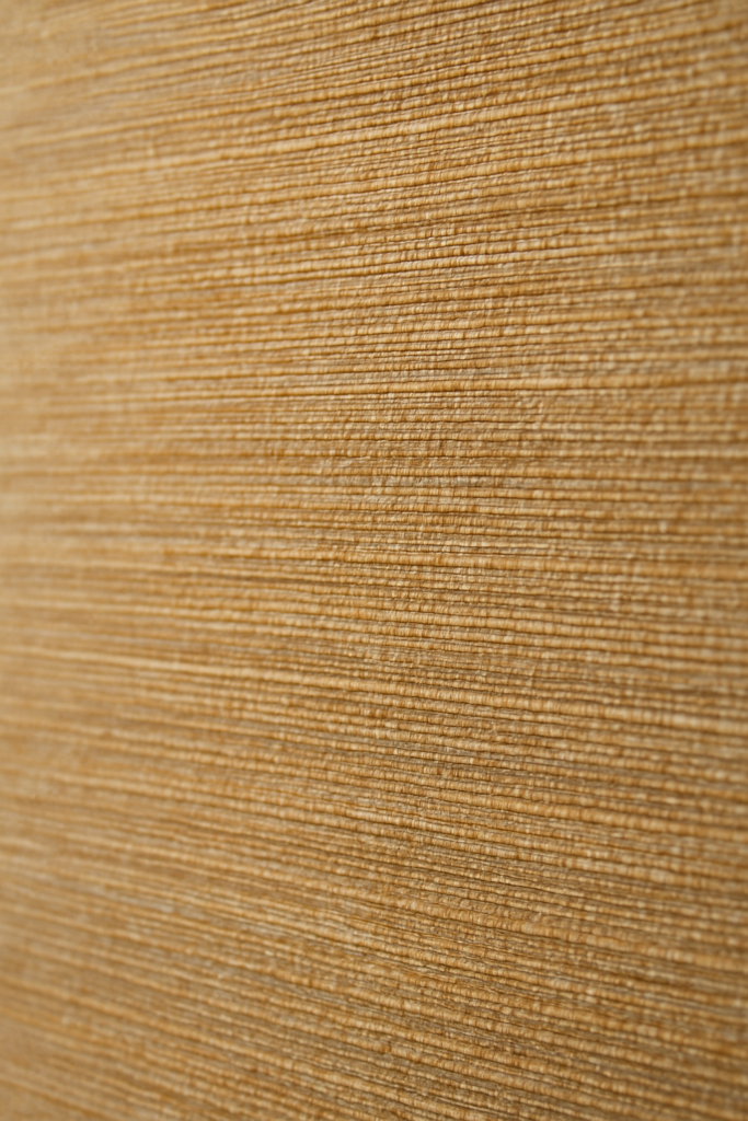 Grasscloth wallpaper texture adding organic warmth to walls