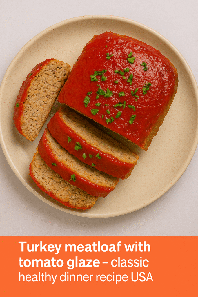 Turkey meatloaf with tomato glaze – classic healthy dinner recipe USA