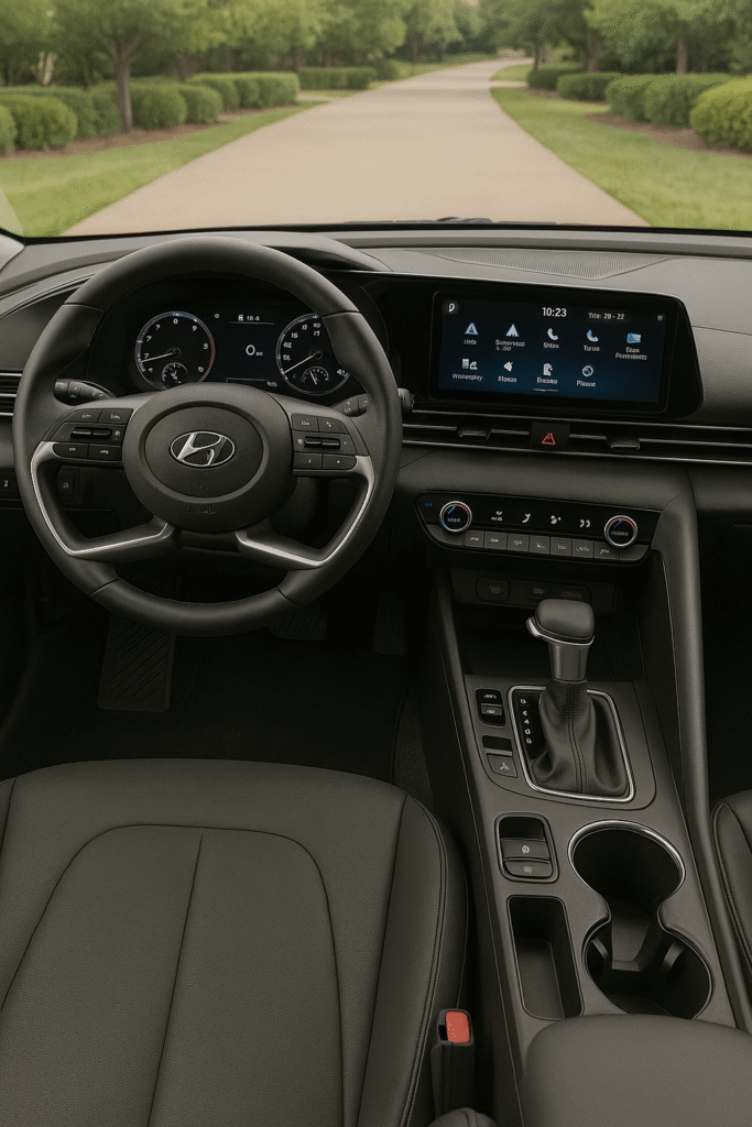 2025 Hyundai Elantra interior dashboard with touchscreen