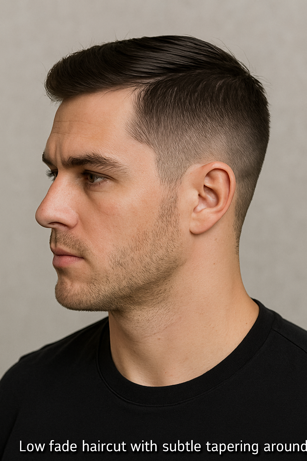 High fade haircut with sharp contrast and sleek styling